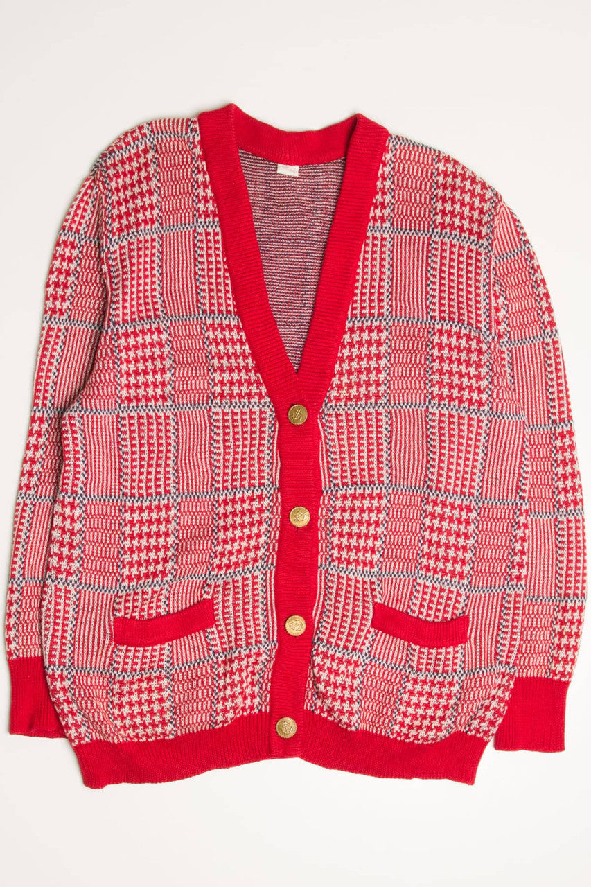 Vintage Red 80s Cardigan 3538