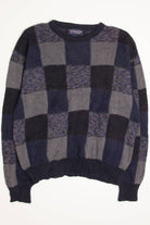 Blue Checkered 80s Sweater 3545