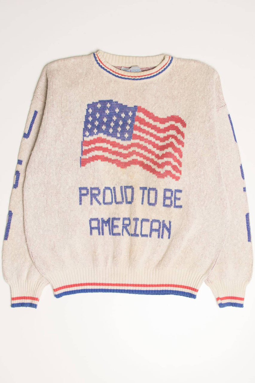 Vintage Proud To Be An American Sweater 3576