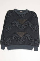 Vintage 80s Leather Detail Sweater 3580