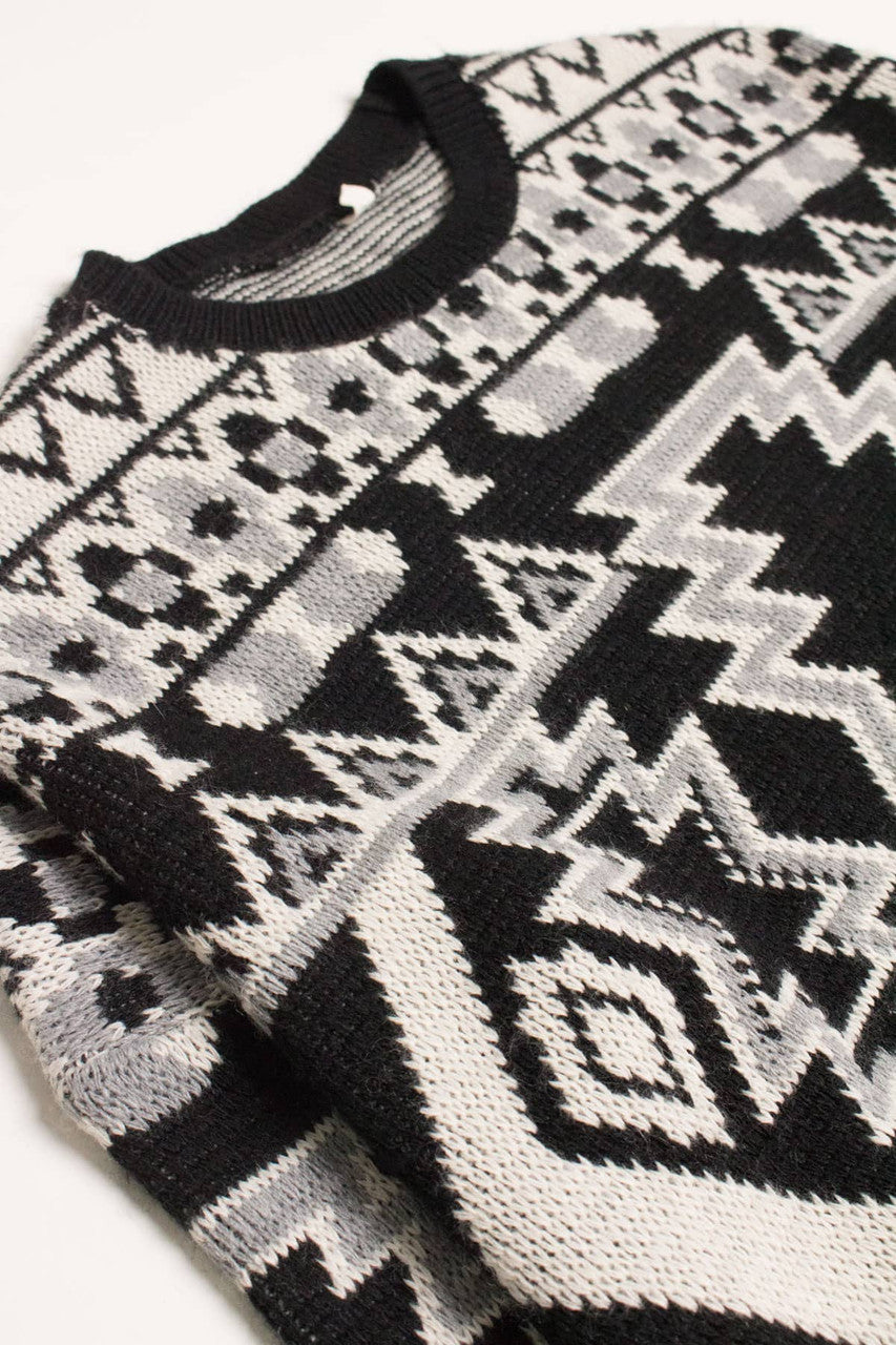 Southwestern High Low Sweater 3598