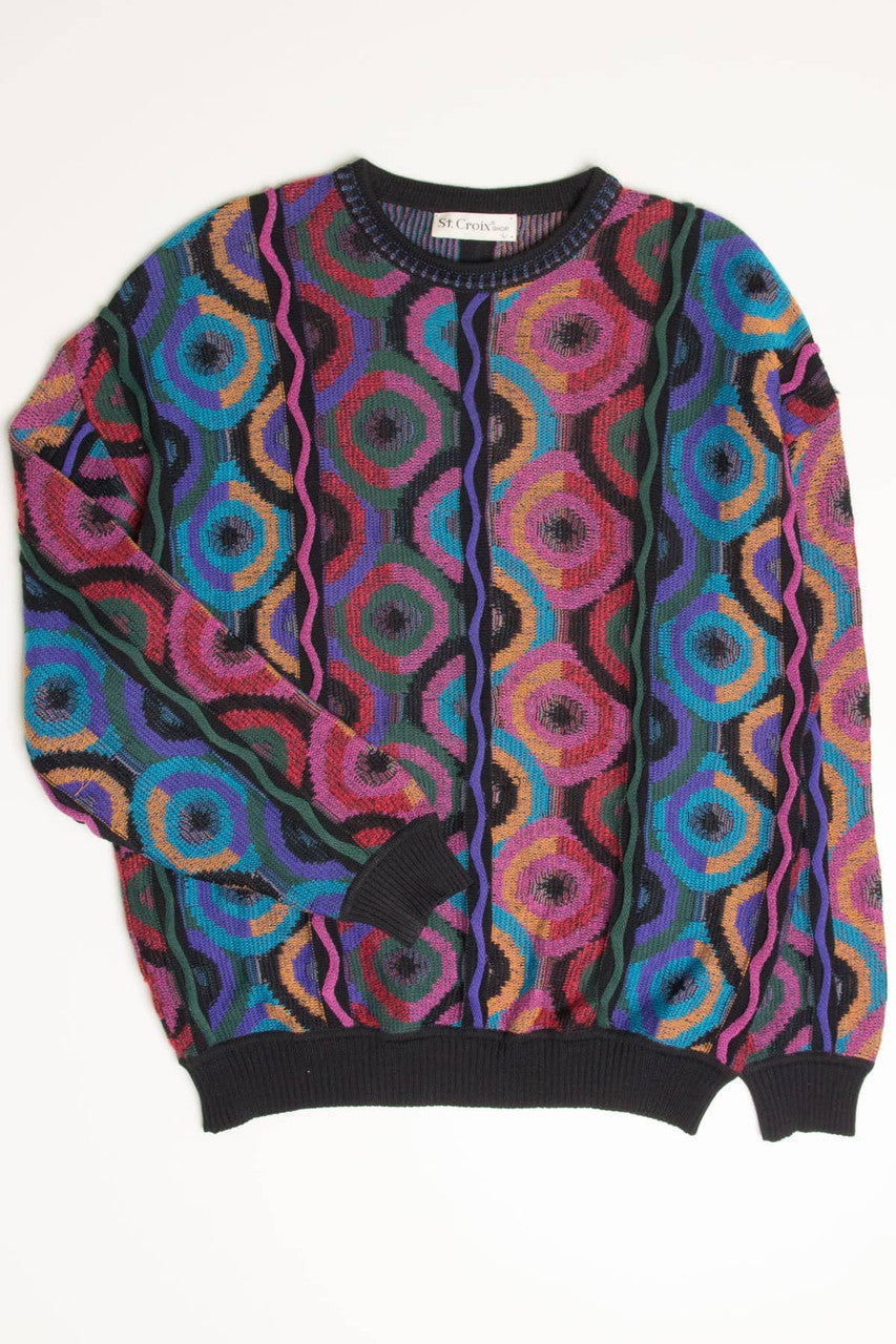 Vintage 80s Circles Sweater 3607