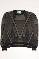Vintage 80s Leather Trimmed Sweater 3623