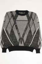 Vintage 80s Leather Trimmed Sweater 3638