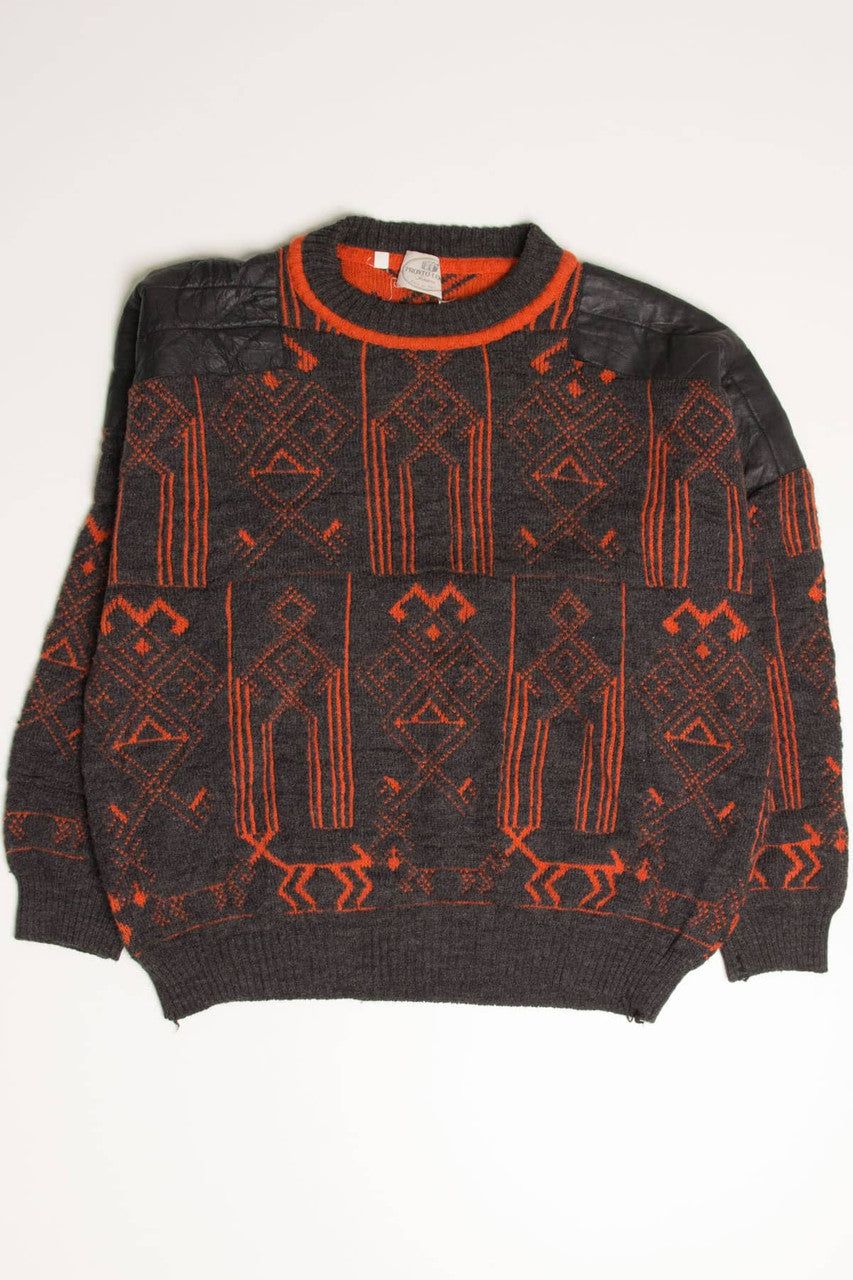 Vintage 80s Orange Sweater 3639