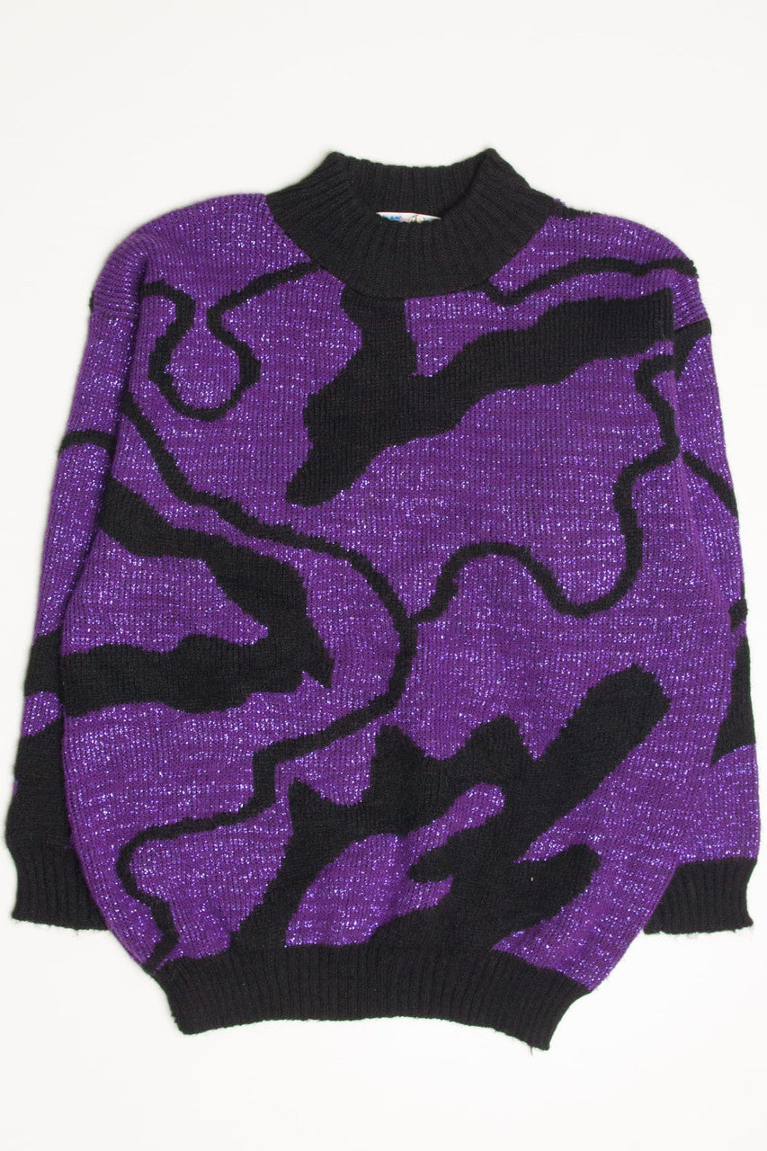Vintage Metallic Purple 80s Sweater 3666