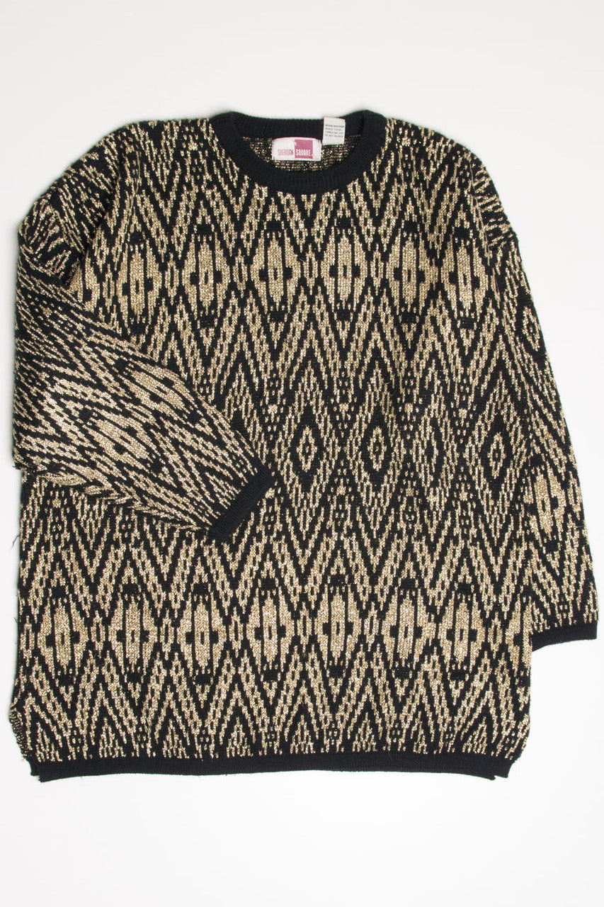 Vintage Metallic Gold 80s Sweater 3718
