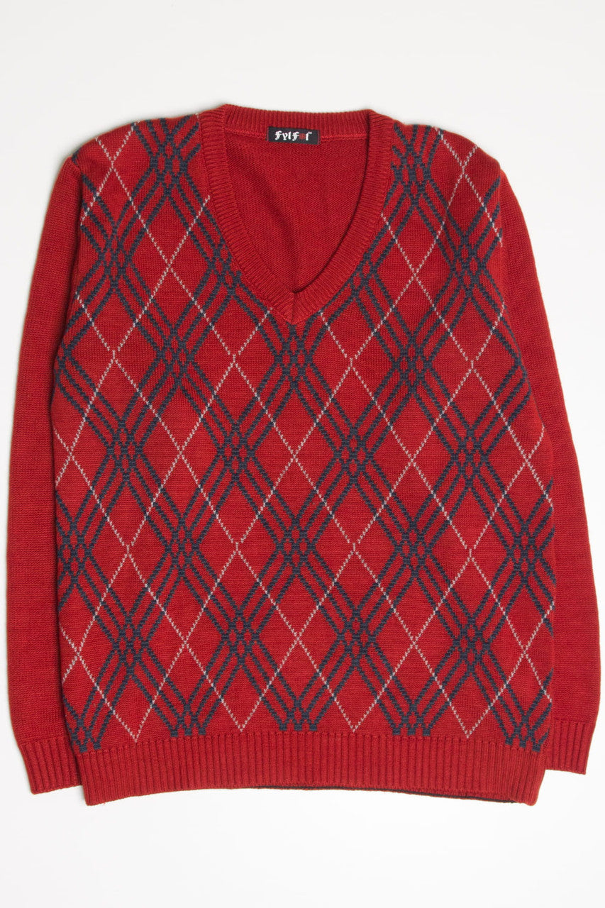 Red Argyle Sweater 3751