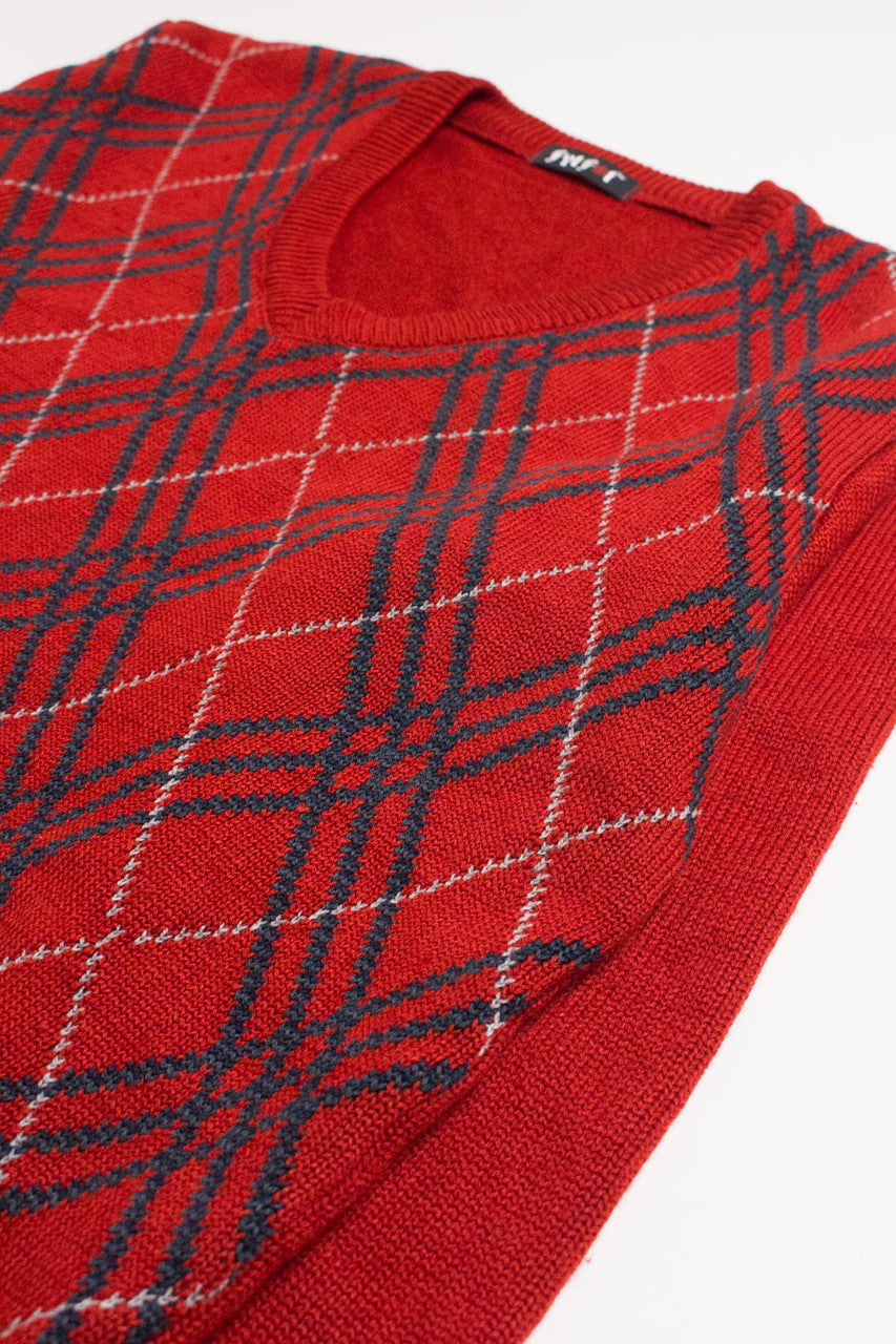 Red Argyle Sweater 3751