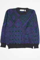 Purple & Teal Michael Gerald 80s Sweater 3760