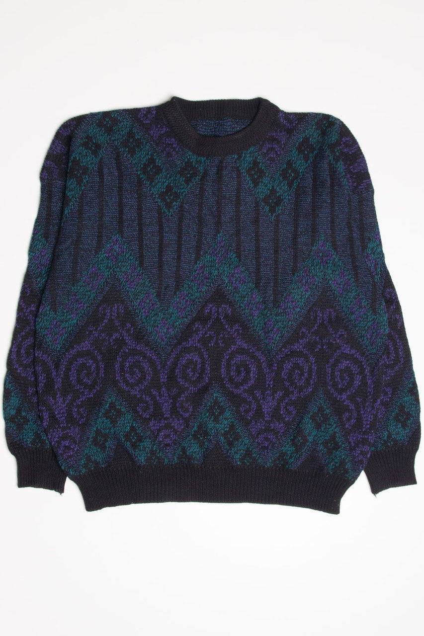Purple & Teal 80s Sweater 3761