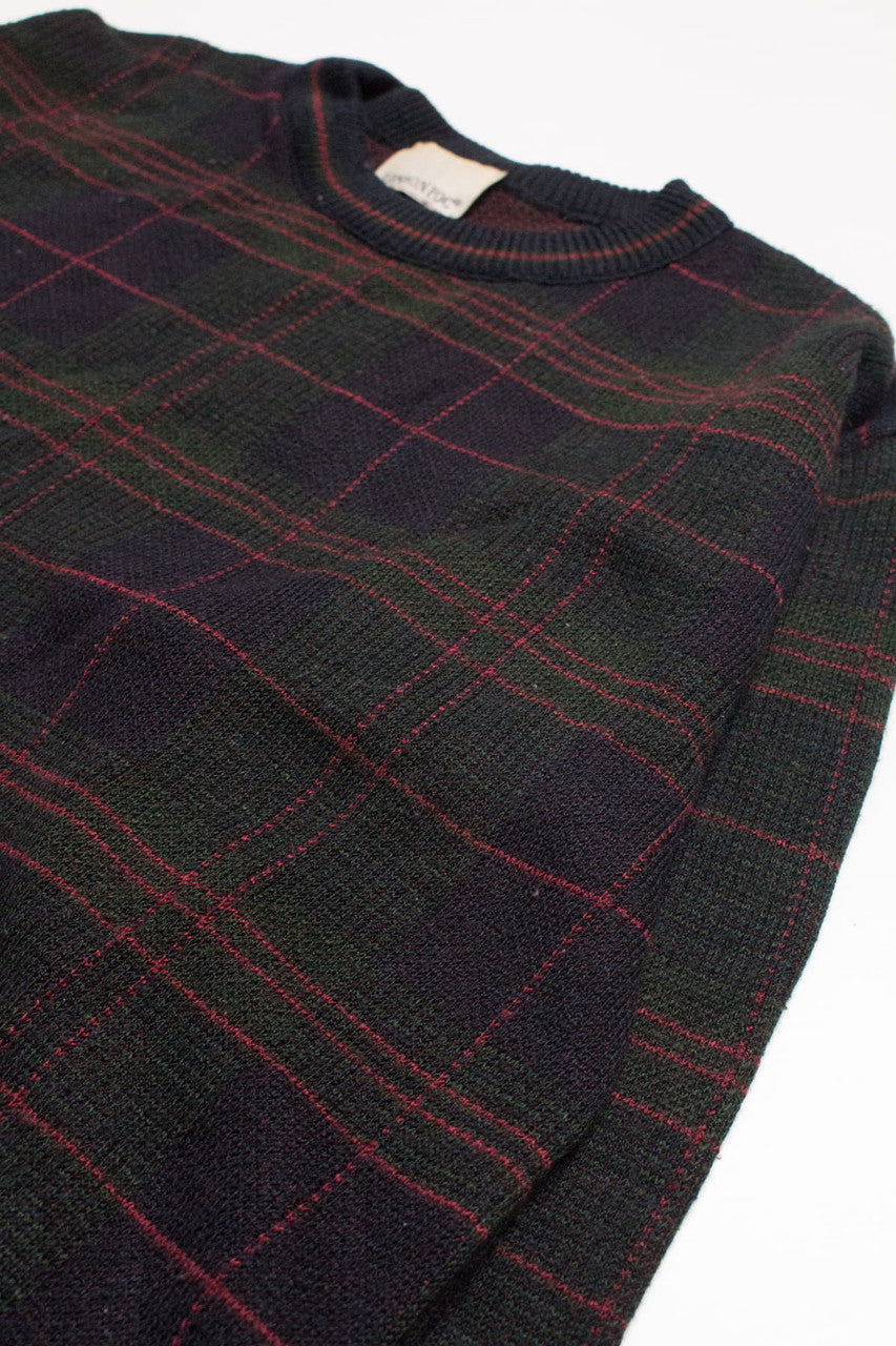 Vintage Plaid London Fog 80s Sweater 3762