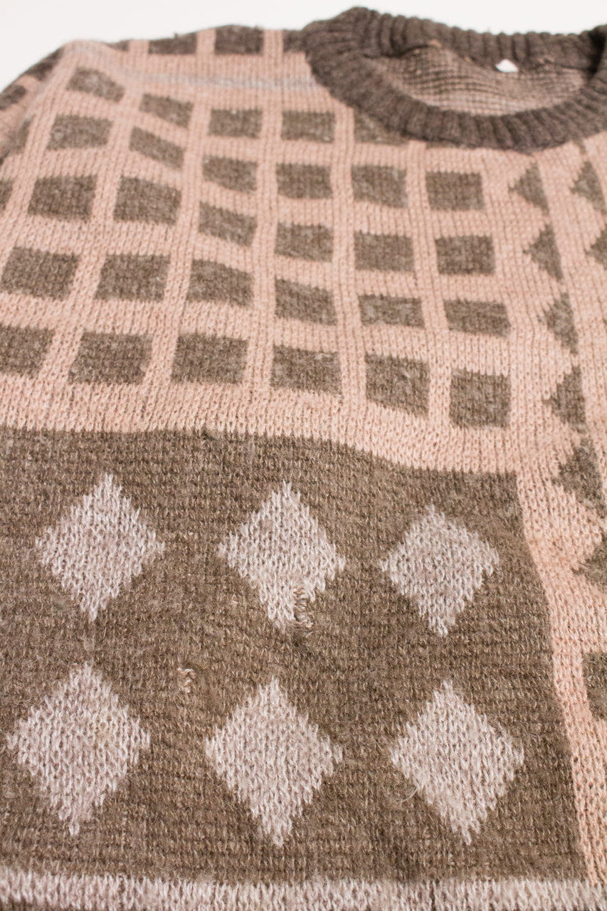 Vintage Patterned 80s Sweater 3787
