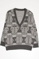 Vintage V Neck 80s Sweater 3808