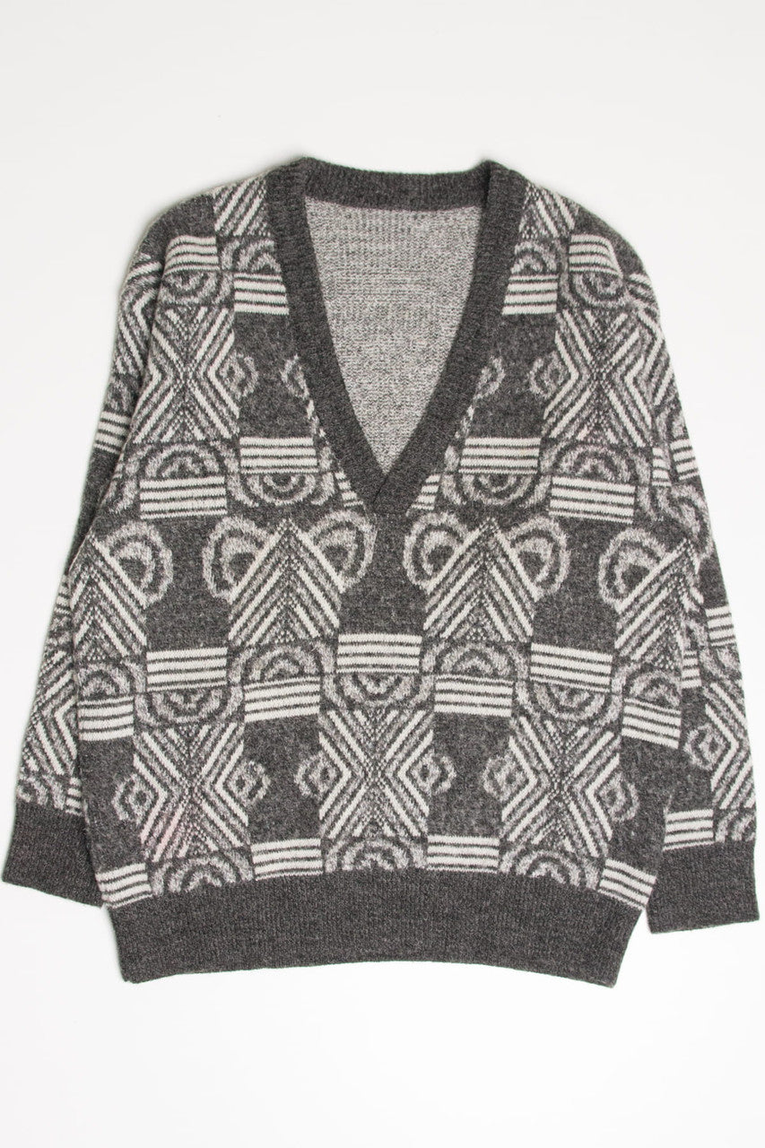 Vintage V Neck 80s Sweater 3808