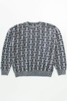 Vintage 80s Grey and Black Sweater