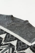Vintage Patterned 80s Grey Sweater