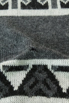 Vintage Patterned 80s Grey Sweater