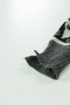 Vintage Patterned 80s Grey Sweater