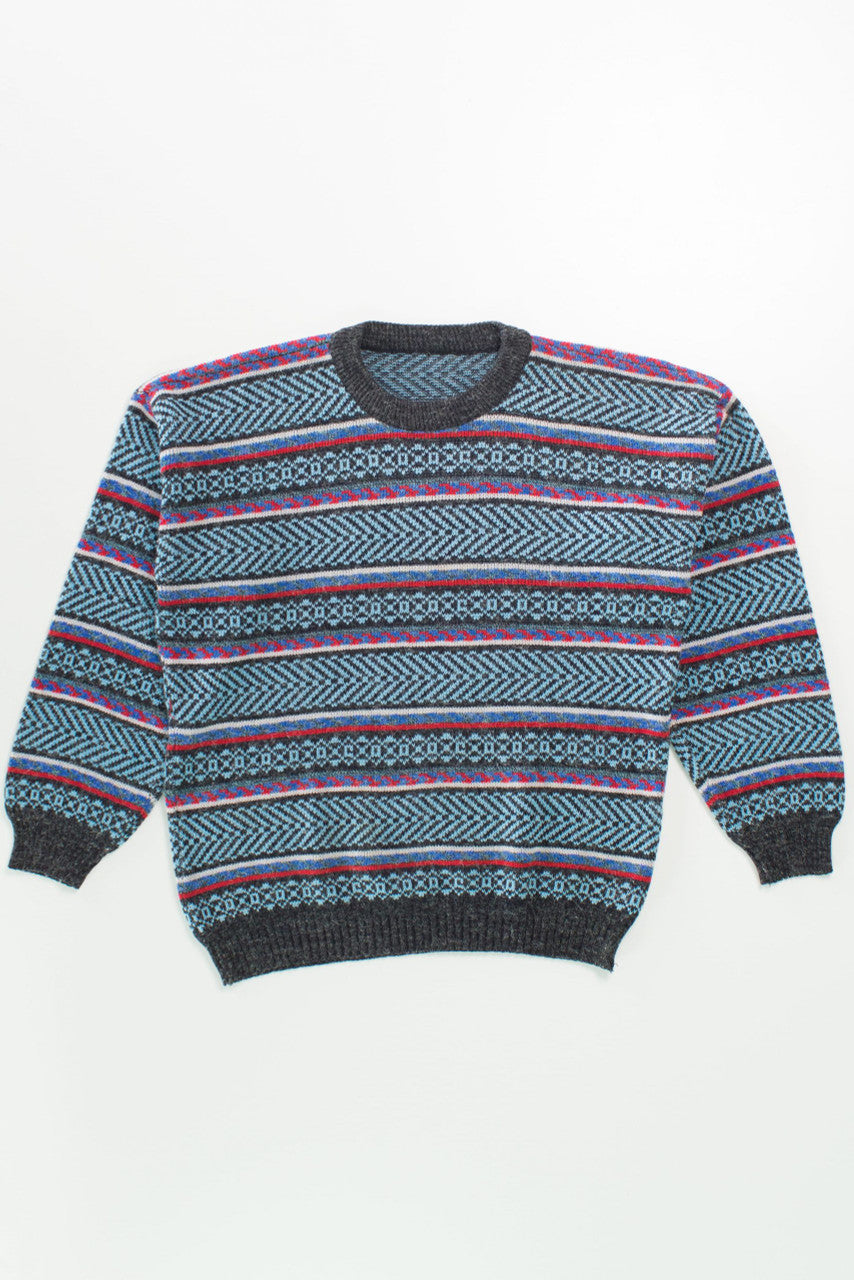 Vintage Multi Color Patterned 80s Sweater 1