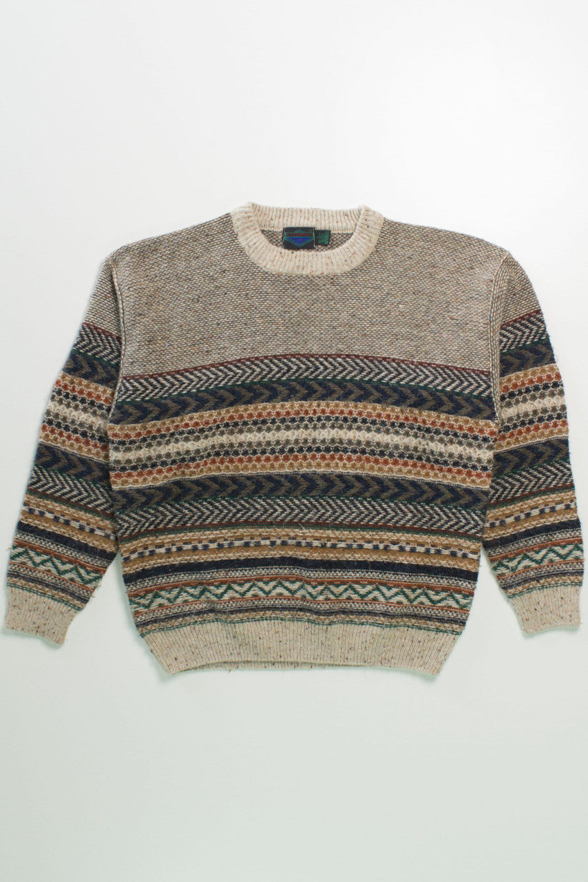 Vintage Multi Color Patterned 80s Sweater