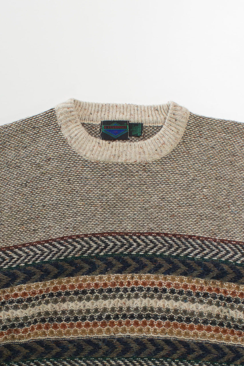 Vintage Multi Color Patterned 80s Sweater