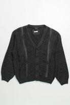Vintage Dark Grey Button Up 80s Sweater