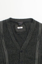 Vintage Dark Grey Button Up 80s Sweater