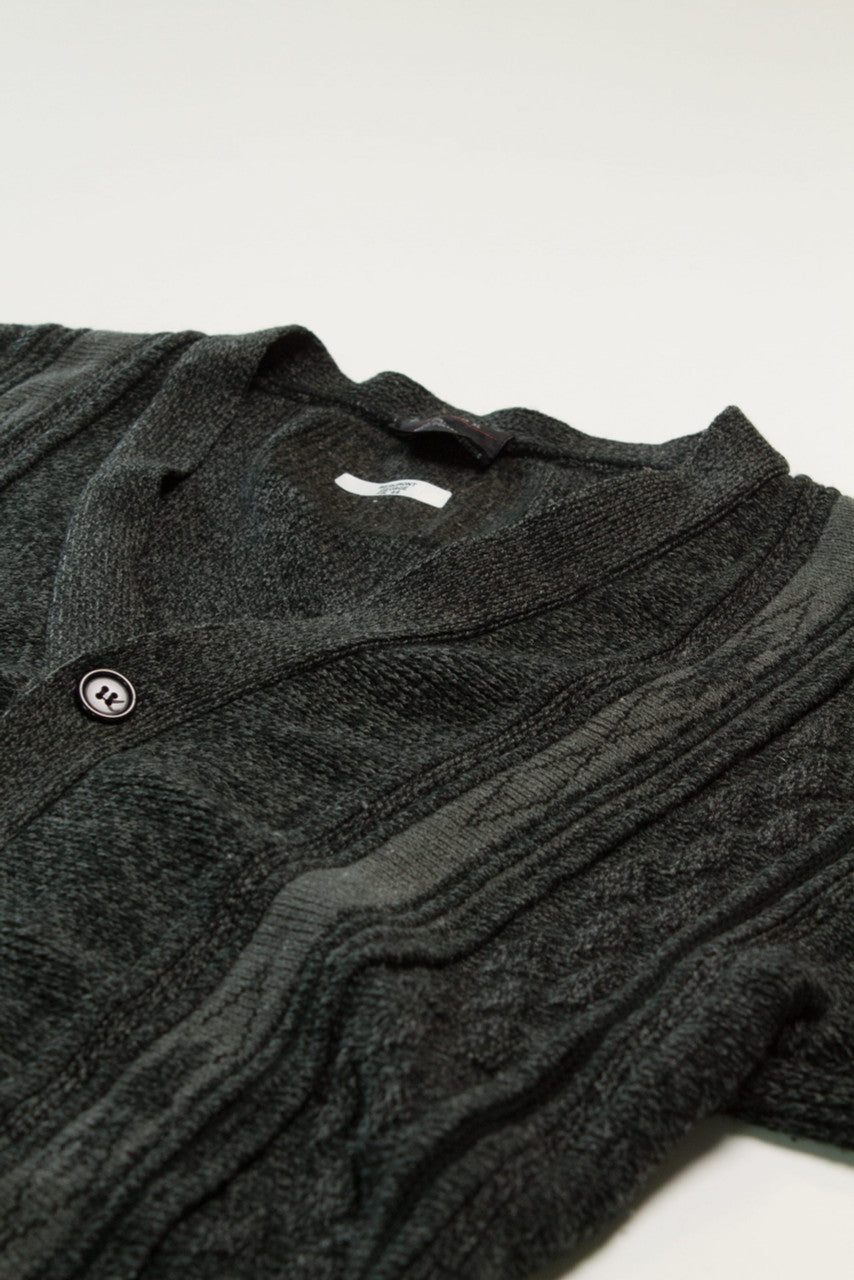 Vintage Dark Grey Button Up 80s Sweater