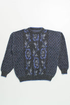 Vintage Flower Pattern 80s Sweater