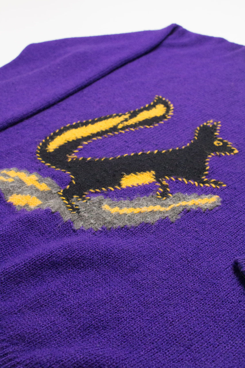 Vintage Purple Squirrel 80s Sweater 3854