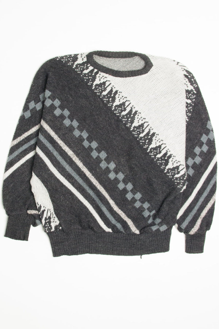 Vintage 80s Diagonal Pattern Sweater
