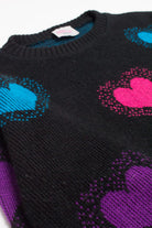 Vintage Heart Pattern 80s Sweater