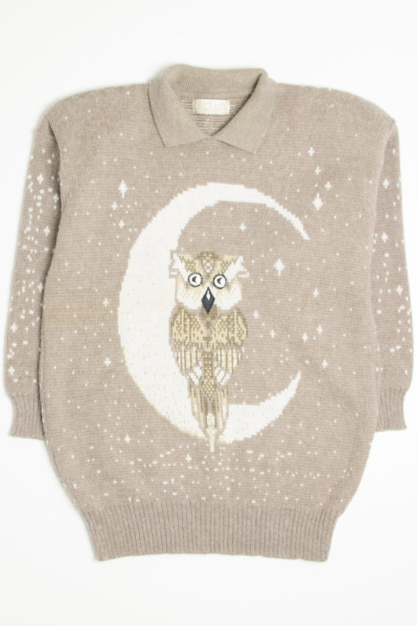 Vintage Owl Moon 80s Sweater 3869