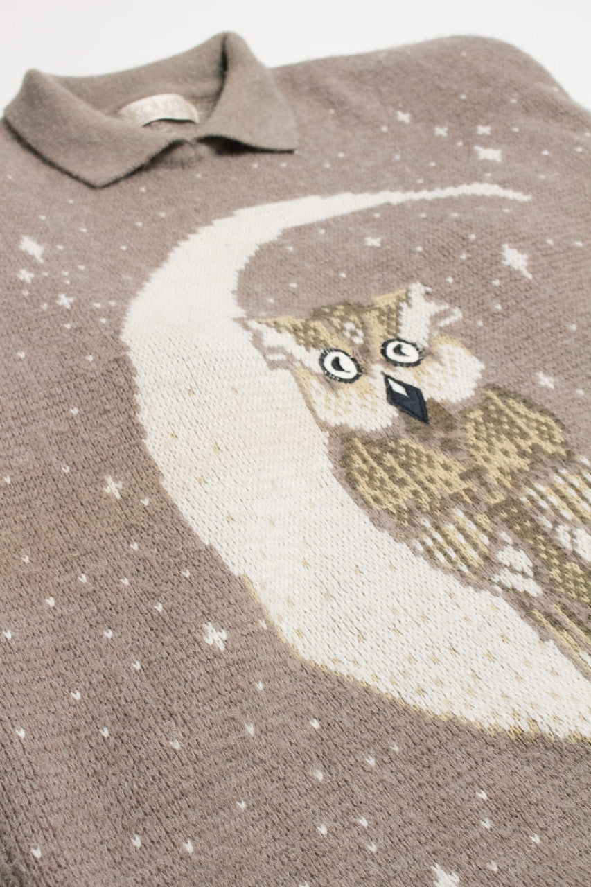 Vintage Owl Moon 80s Sweater 3869