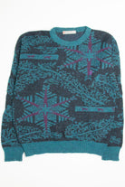 Teal Snowflakes Conte of Florence Sweater 3879