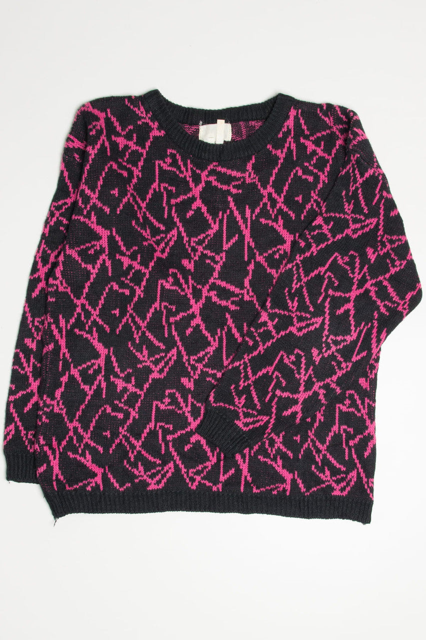 Vintage Pink Crackle Sweater 3883