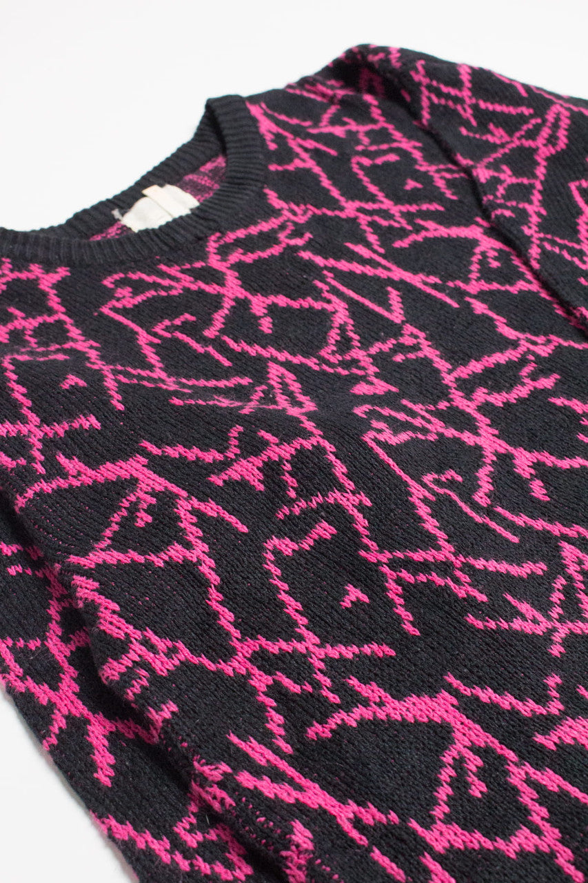 Vintage Pink Crackle Sweater 3883