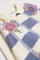 Floral Checkered 80s Sweater