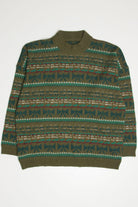 Olive Striped 80s Sweater