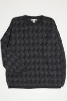 Charcoal Argyle Geoffrey Beene 80s Sweater
