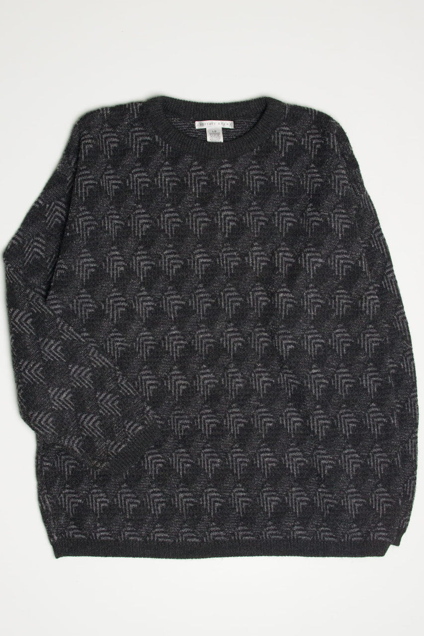 Charcoal Argyle Geoffrey Beene 80s Sweater