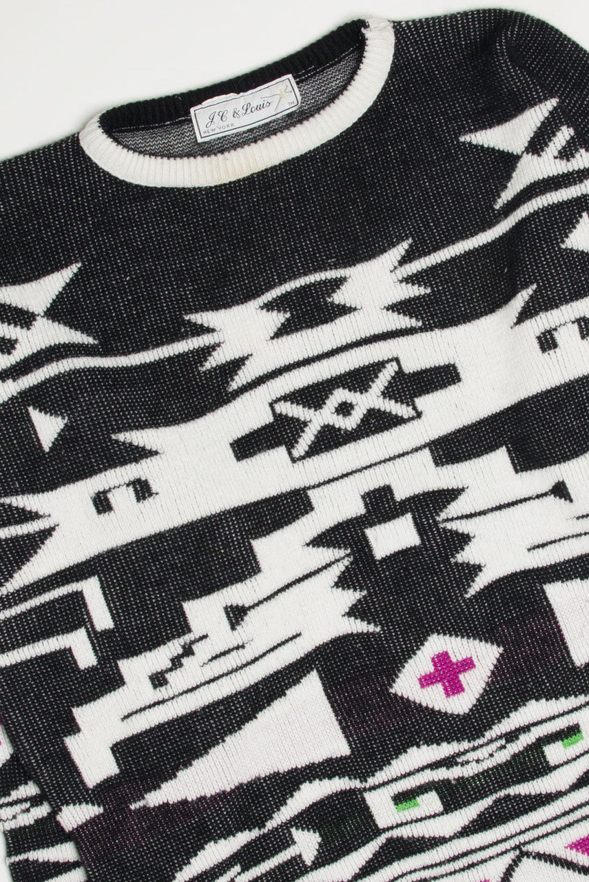 Southwestern Geometric 80s Sweater