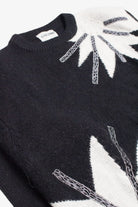 Black & White Sunburst 80s Sweater