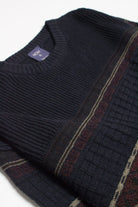 Navy Patterned 80s Sweater