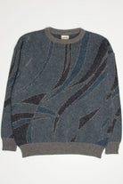 Teal Waves 80s Sweater