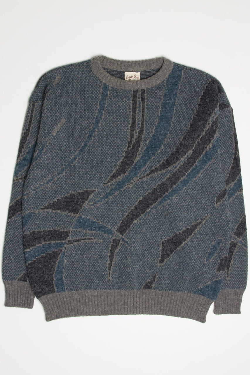 Teal Waves 80s Sweater