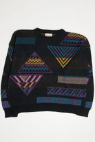 Purple Triangles Perspective 80s Sweater
