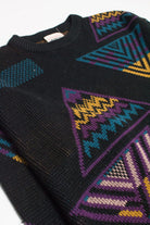 Purple Triangles Perspective 80s Sweater