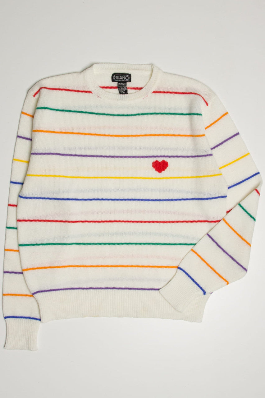 Gitano Rainbow Heart 80s Sweater